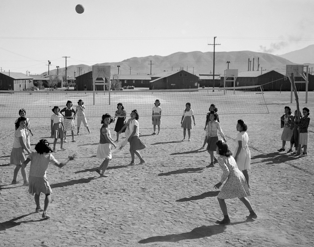 Manzanar girls by Ansel Adams